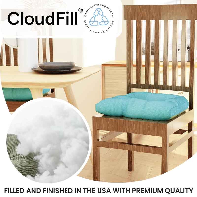 Klear Vu وسائد كراسي طعام غير قابلة للانزلاق من كليار فيو، مبطنة بشكل زائد، عالمية للاستخدام في المطبخ أو المكتب، وسادة مقعد على شكل U، 17x17 بوصة، 2 قطعة (عبوة من 1)، لون تركوازي - Image 4